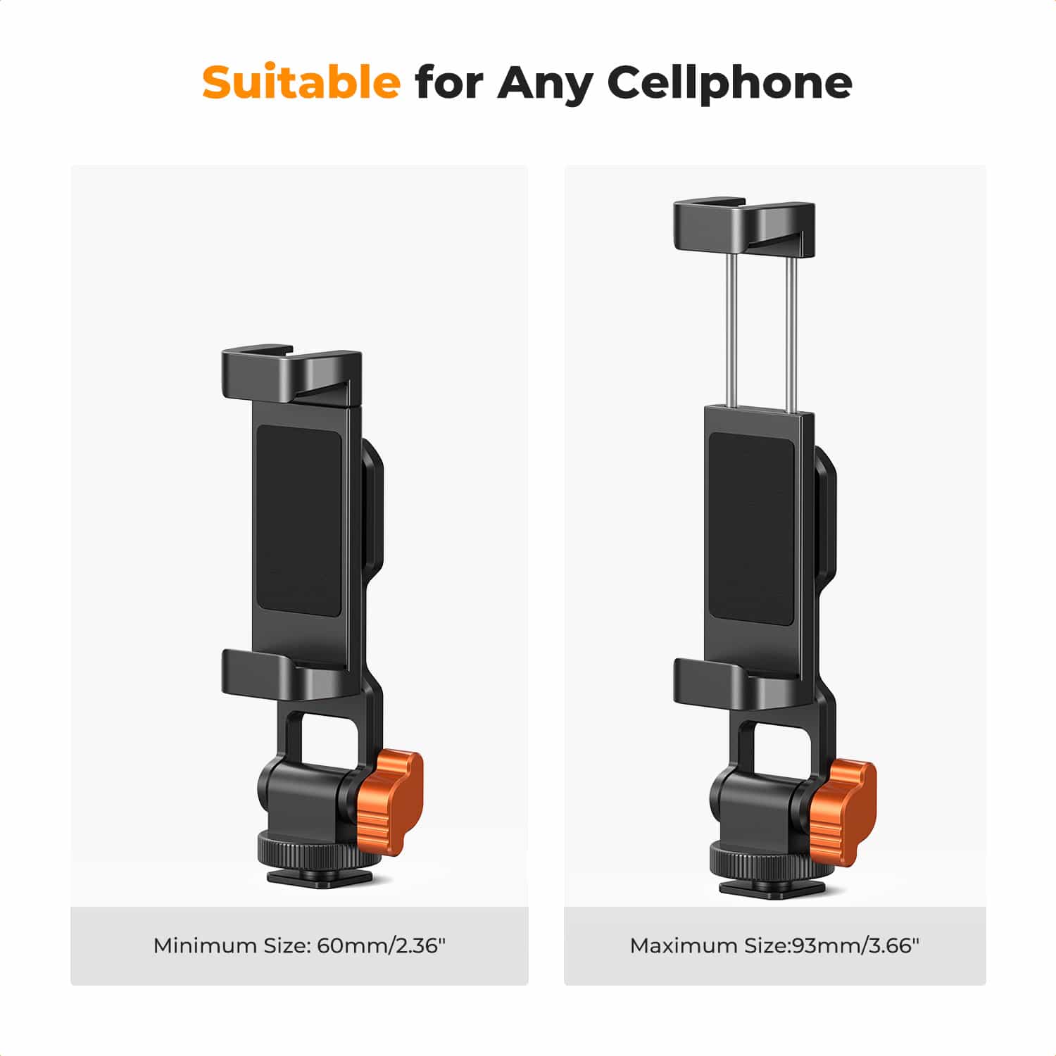 K&F Concept (KF31.094) Metal Phone Tripod Mount, Universal Smartphone Stand with 2 Cold Shoe Mount 6