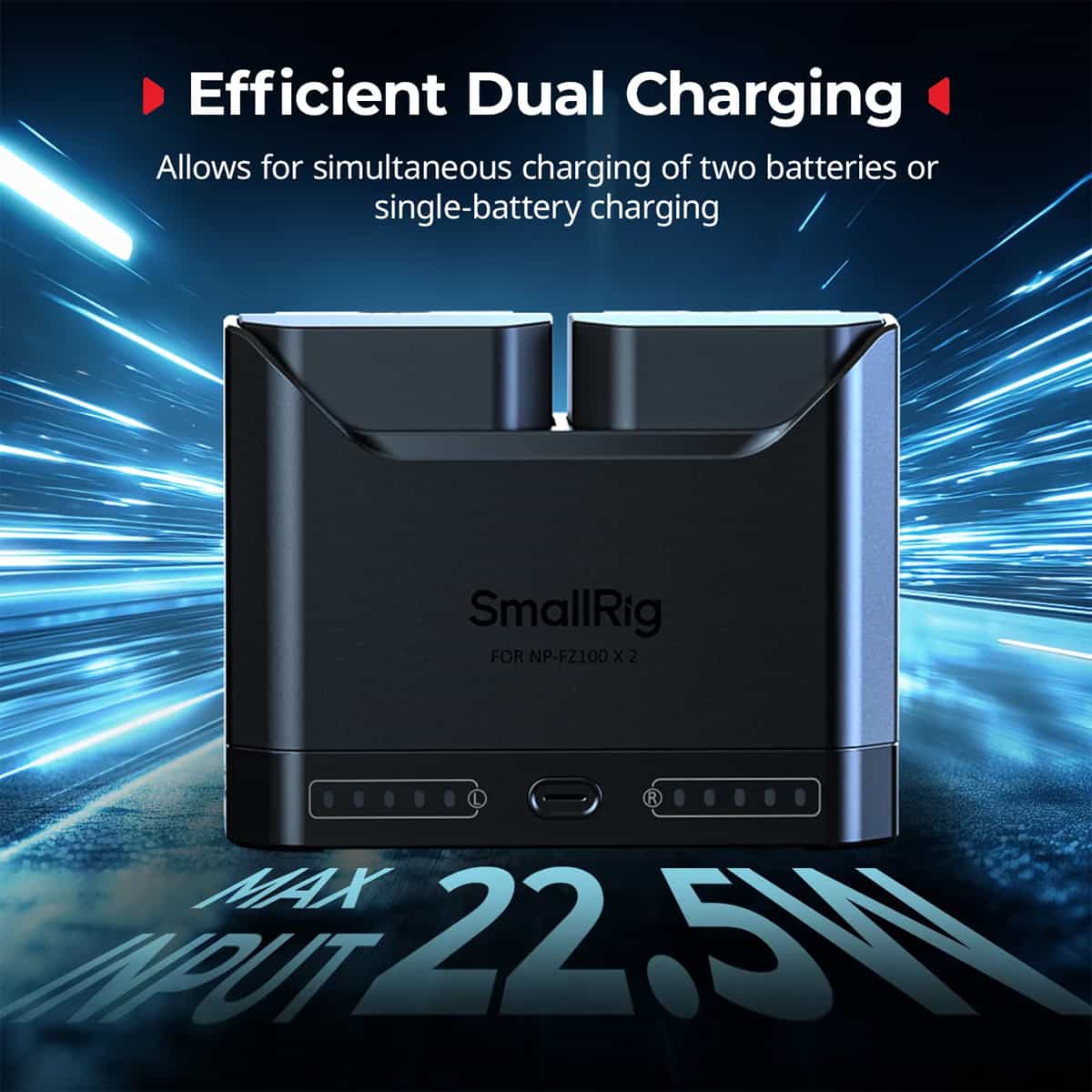 Smallrig (5489) Dual Slot Sony NP-FZ100 Battery Charger 6