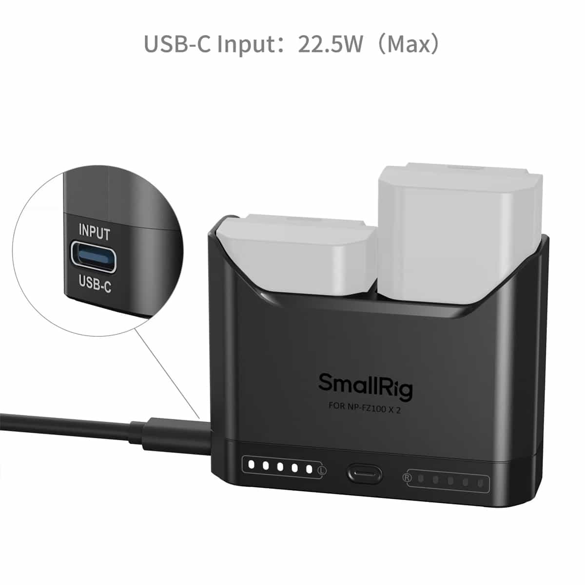 Smallrig (5489) Dual Slot Sony NP-FZ100 Battery Charger 9