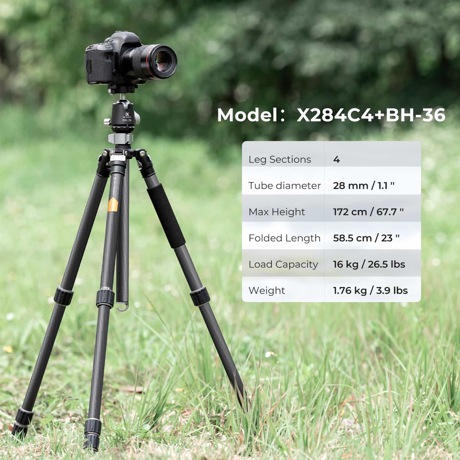 K&F Concept (KF09.117) X Series Carbon Fiber Tripod 2