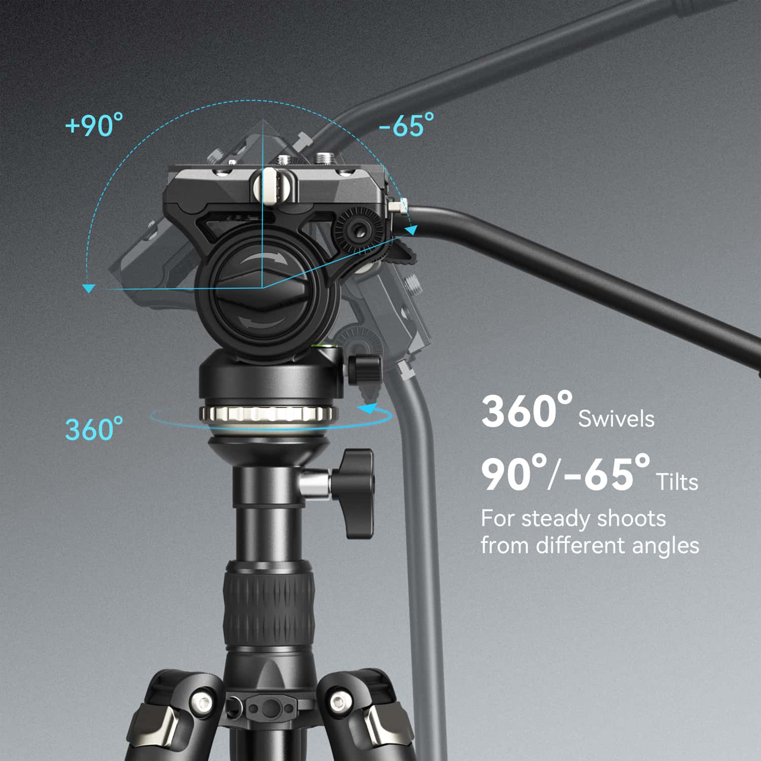 Smallrig (4475) CT-210 Video Fluid Head Tripod view 7