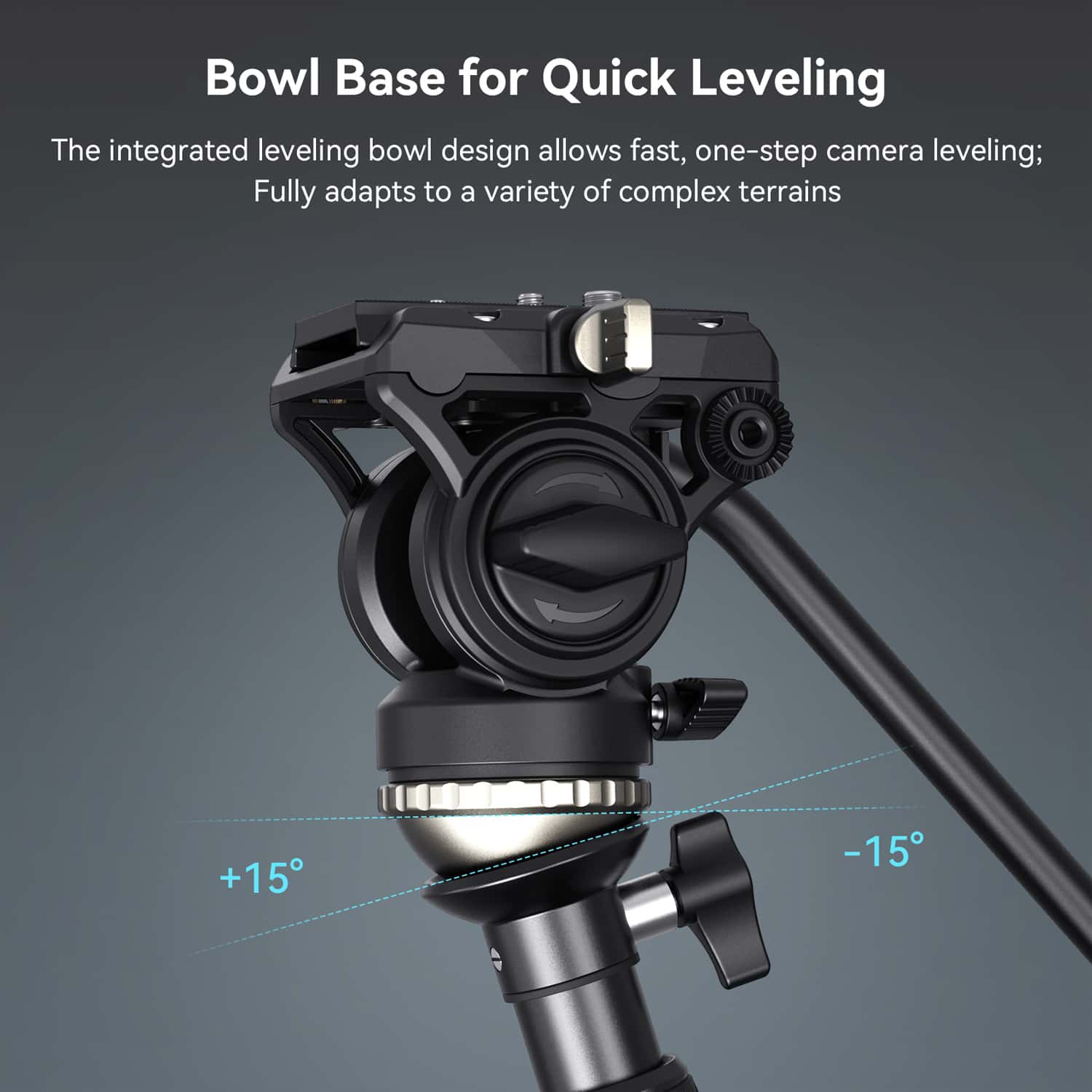 Smallrig (4475) CT-210 Video Fluid Head Tripod view 8