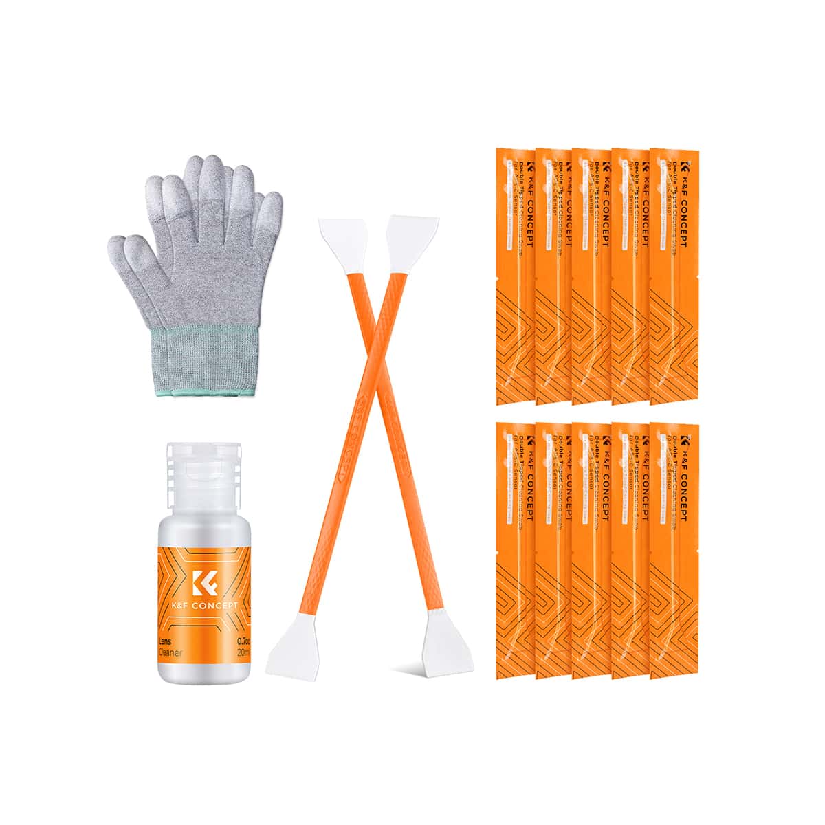 K&F Concept Cleaning Kit with Swabs, Liquid and Gloves