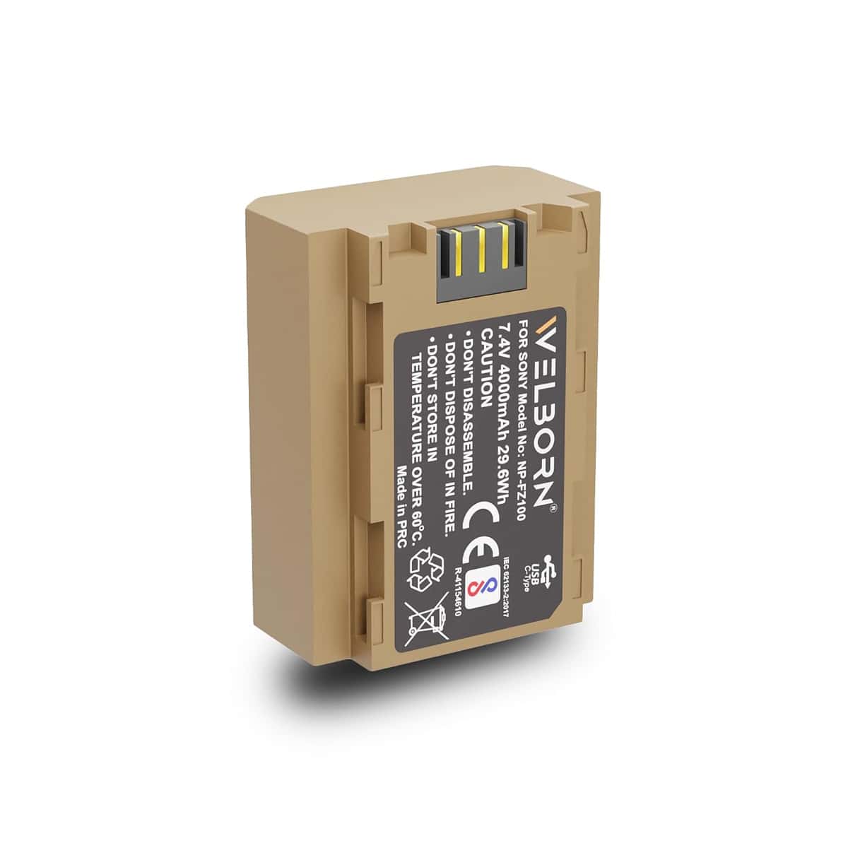 Welborn NP-FZ100 (4000 mAh) Platinum Lithium-ion Battery With C Type Usb Charging Port view 1