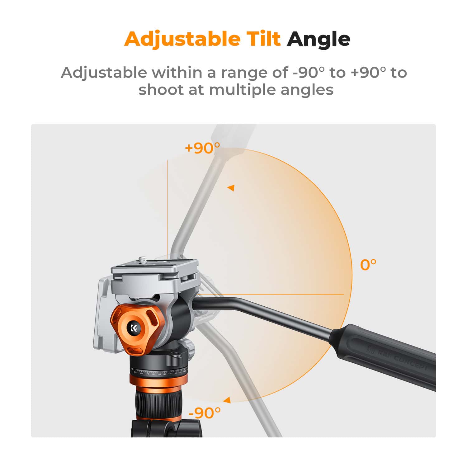 K&F Concept (KF31.087) Video Fluid Head Tripod Head view 3