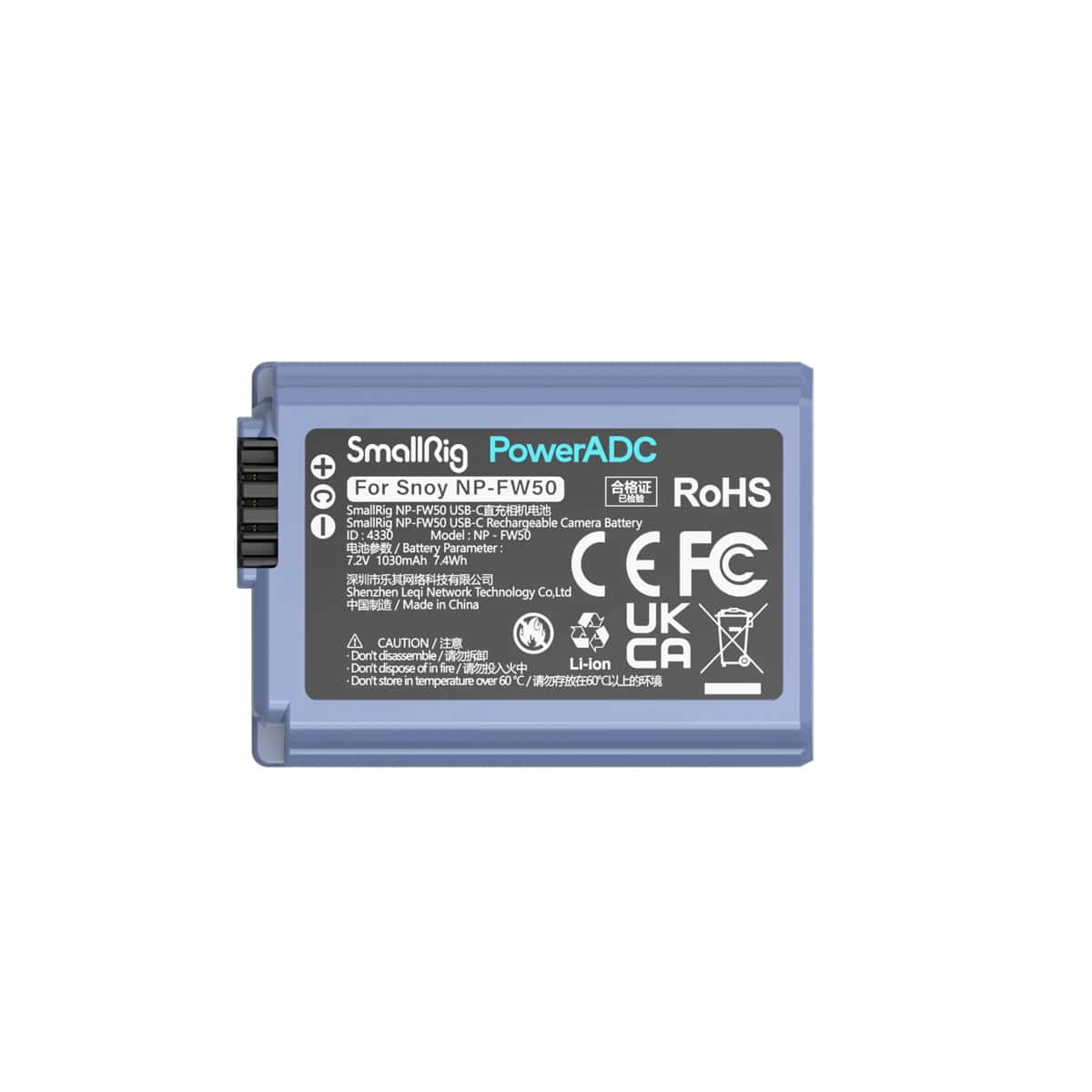 Smallrig (4330) Sony NP-FW50 USB-C Rechargeable Camera Battery view 3