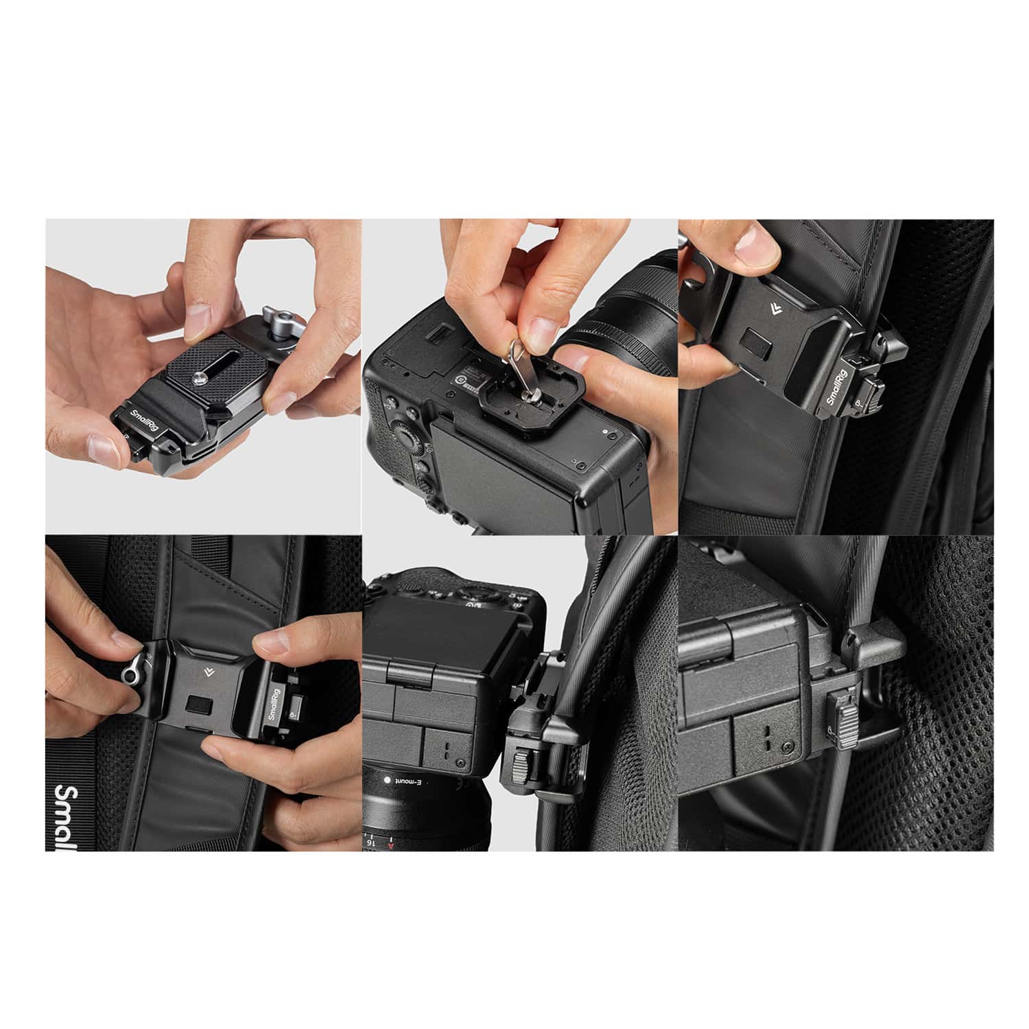 Smallrig (5053) Camera Clip with Quick Release Mount Plate Kit view 4