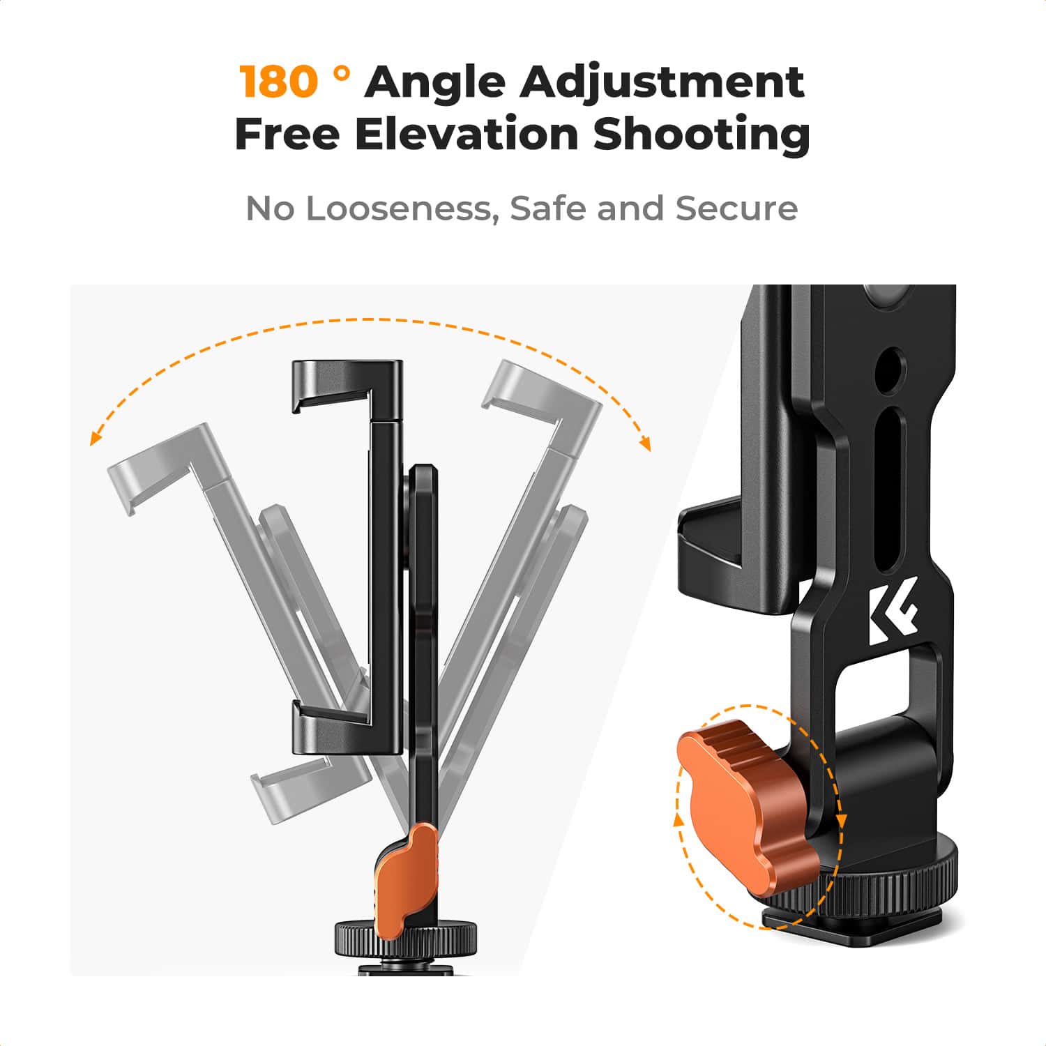 K&F Concept (KF31.094) Metal Phone Tripod Mount, Universal Smartphone Stand with 2 Cold Shoe Mount view 4