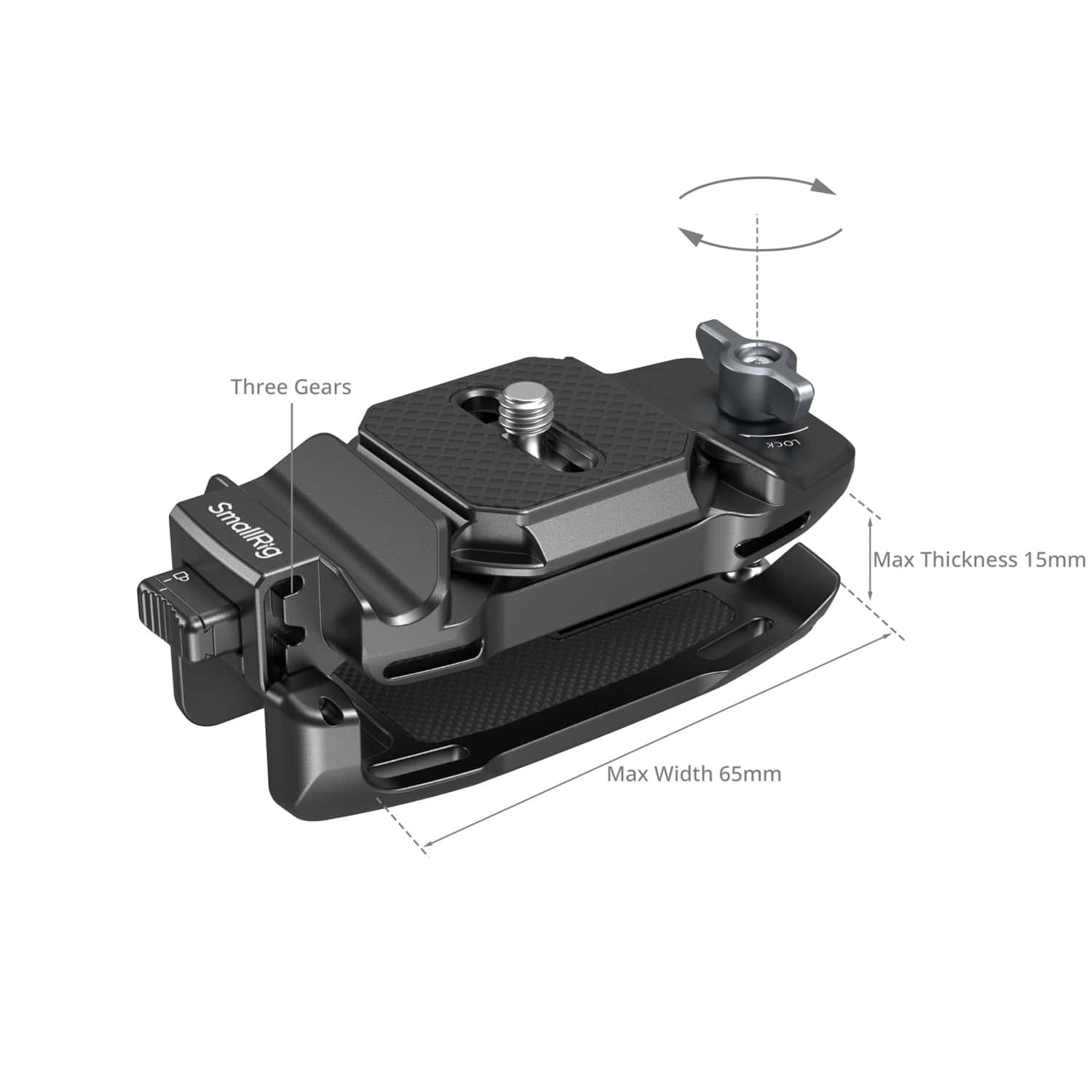 Smallrig (5053) Camera Clip with Quick Release Mount Plate Kit view 6