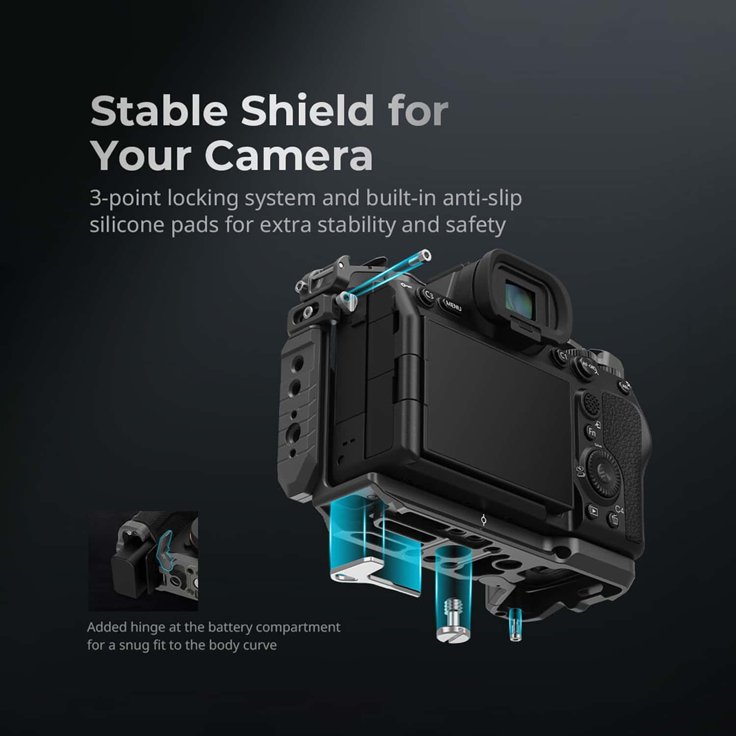 Smallrig (4481) HawkLock Quick Release Cage for Sony Alpha 7R V / Alpha 7 IV / Alpha 7S III / Alpha 1 / Alpha 7R IV view 7