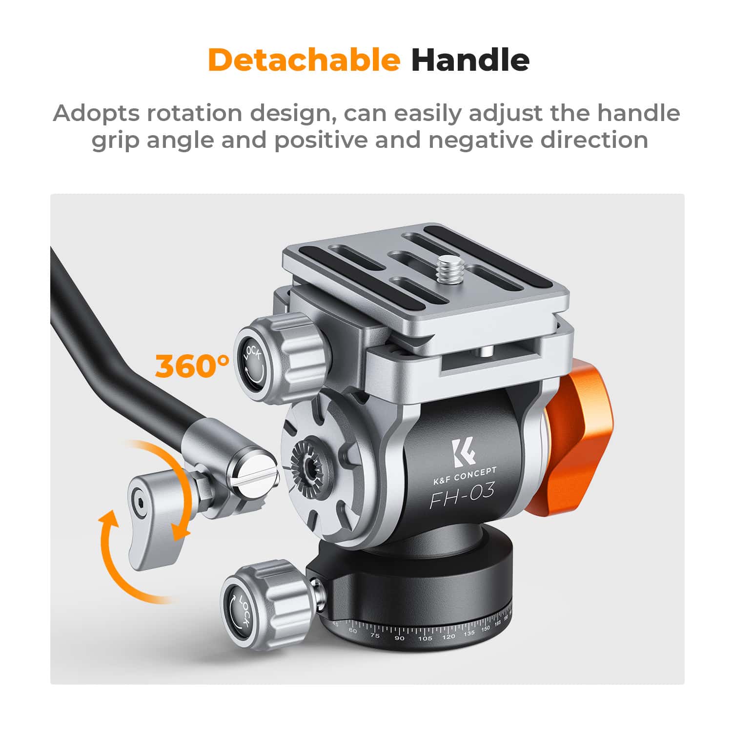 K&F Concept (KF31.087) Video Fluid Head Tripod Head view 7
