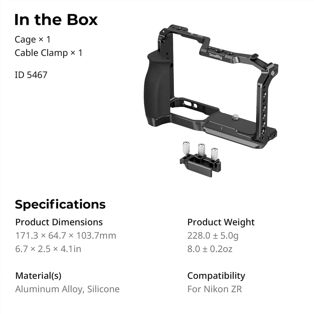 Smallrig (5467) Cage Kit for Nikon ZR view 7