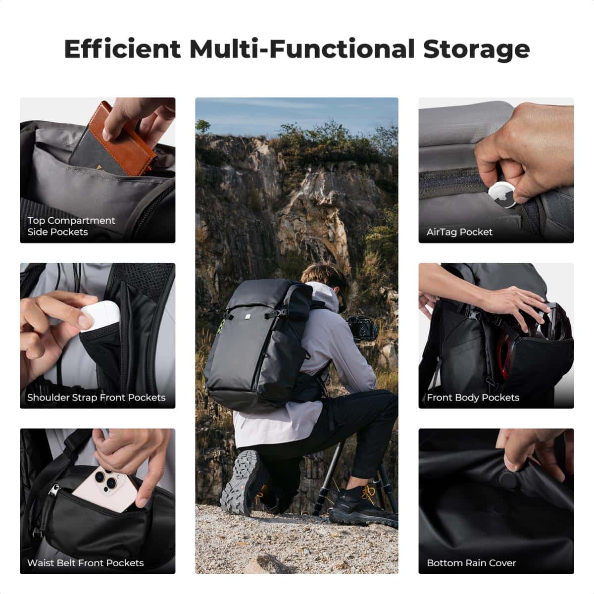 K&F Concept 30L Outdoor Adventure Camera Backpack (KF13.206V1) view 5