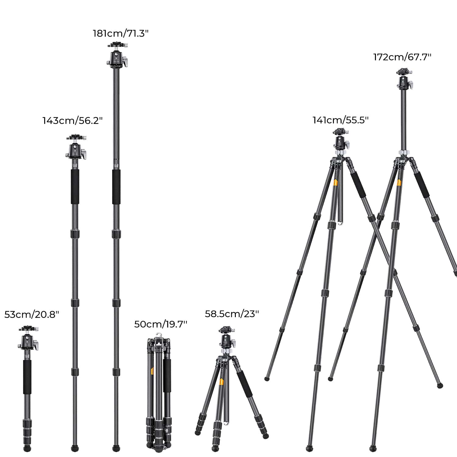 K&F Concept (KF09.117) X Series Carbon Fiber Tripod view 6
