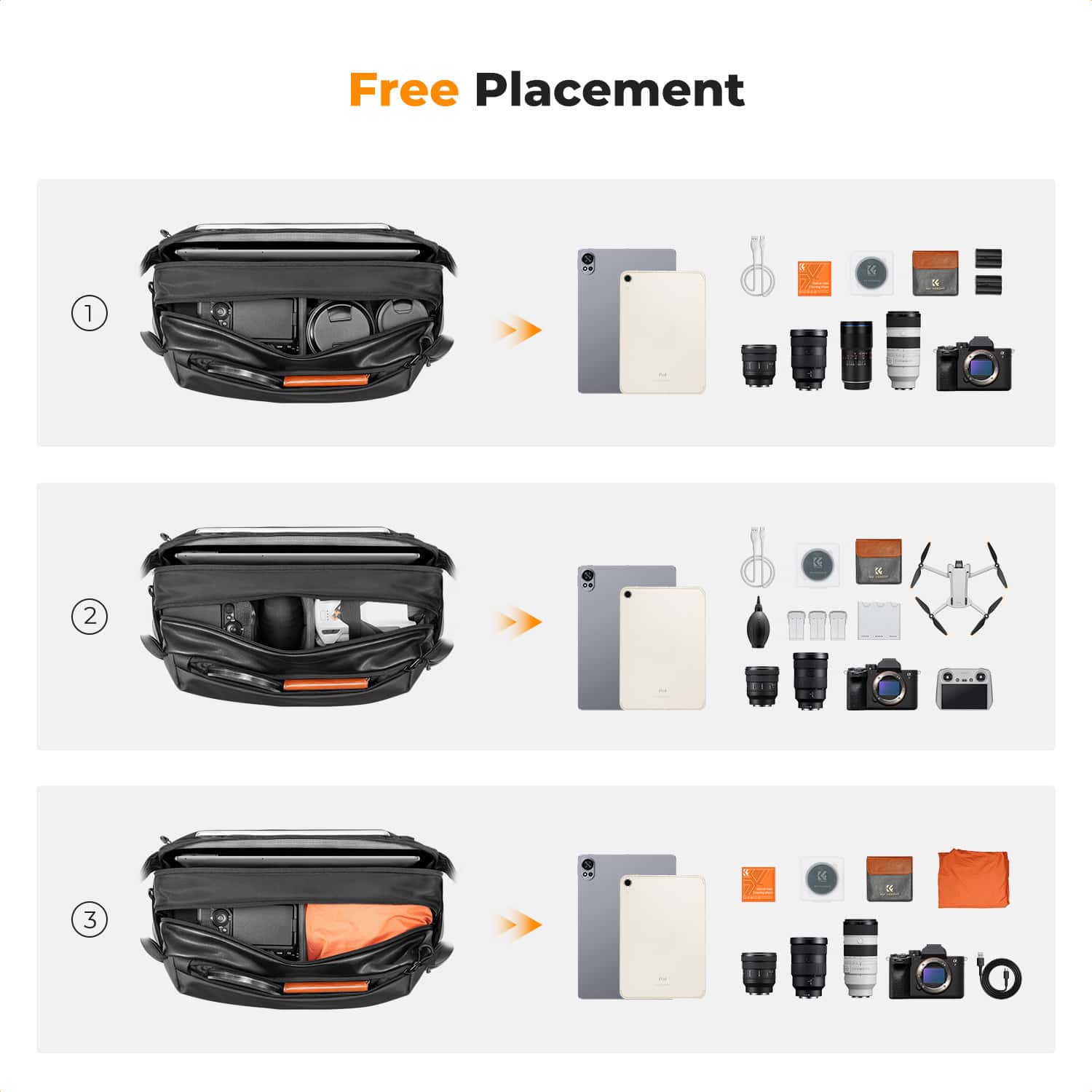 K&F Concept Camera Sling Bag (KF13.188) 4L view 3