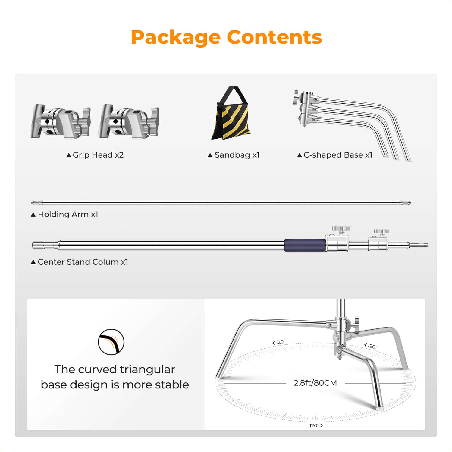 K&F Concept (KF34.037) Heavy Duty C Stand view 4