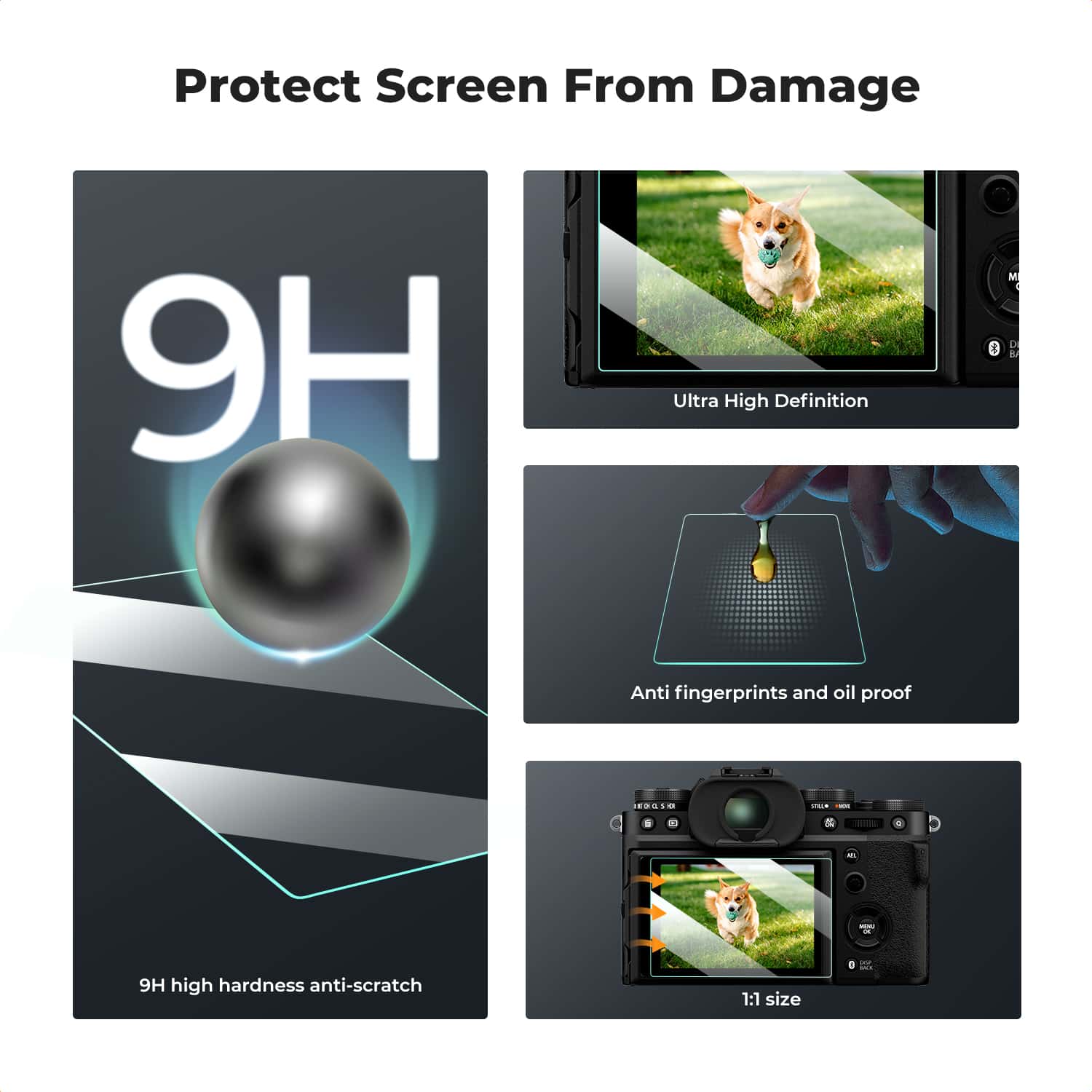 K&F Concept (SKU.2196) 3 Piece Pack Screen Protector for Fujifilm XT5, X100VI view 3
