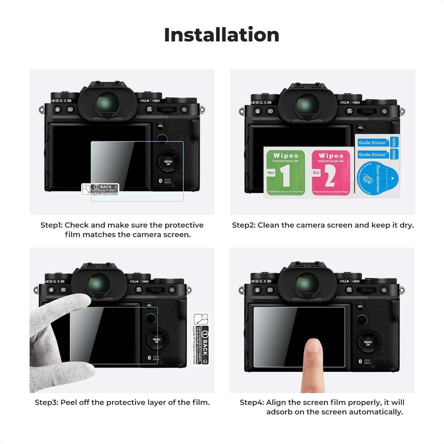 K&F Concept (SKU.2196) 3 Piece Pack Screen Protector for Fujifilm XT5, X100VI view 5
