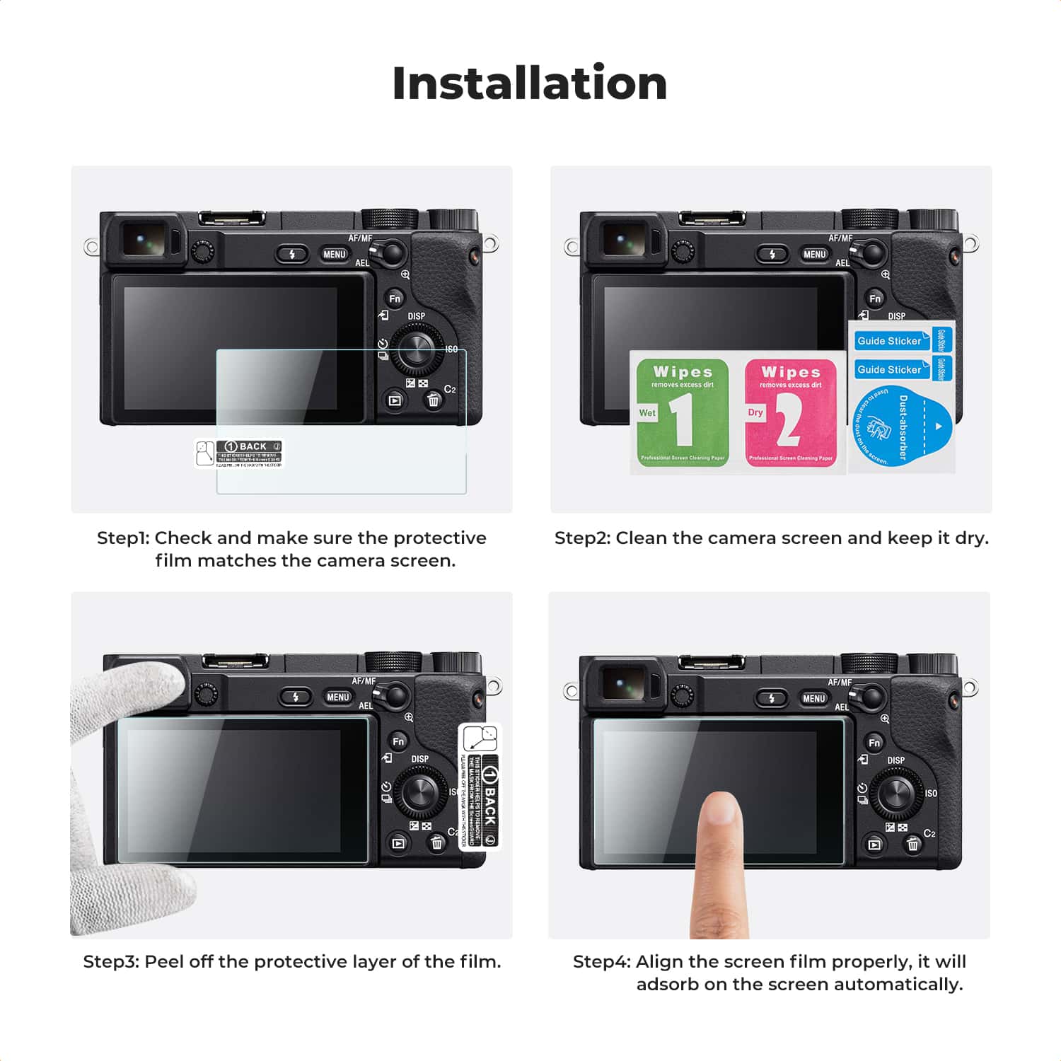 K&F Concept (SKU.2199) Screen Protector for Sony A6600, A6100, A6400, A6300, A6000, A5000, NEX 7, NEX 6, NEX 6L, NEX 5, NEX 3N view 5
