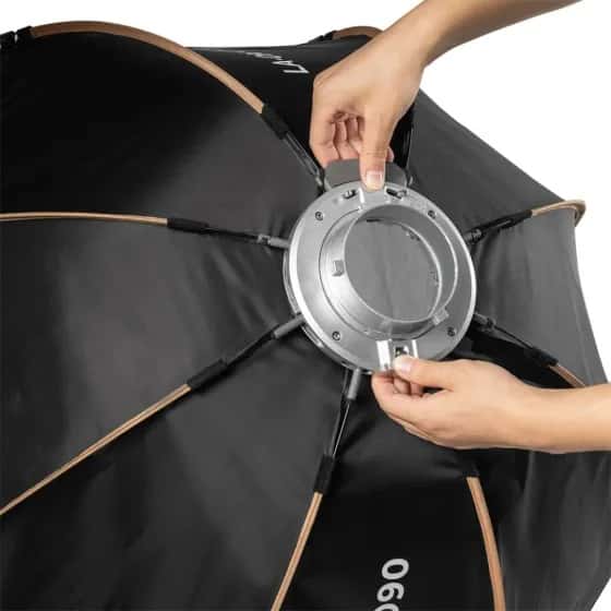 Smallrig (4633) LA-O90 Octagonal Softbox - Fabric Grid, Removeable Diffusers, Wide Compatibility view 7