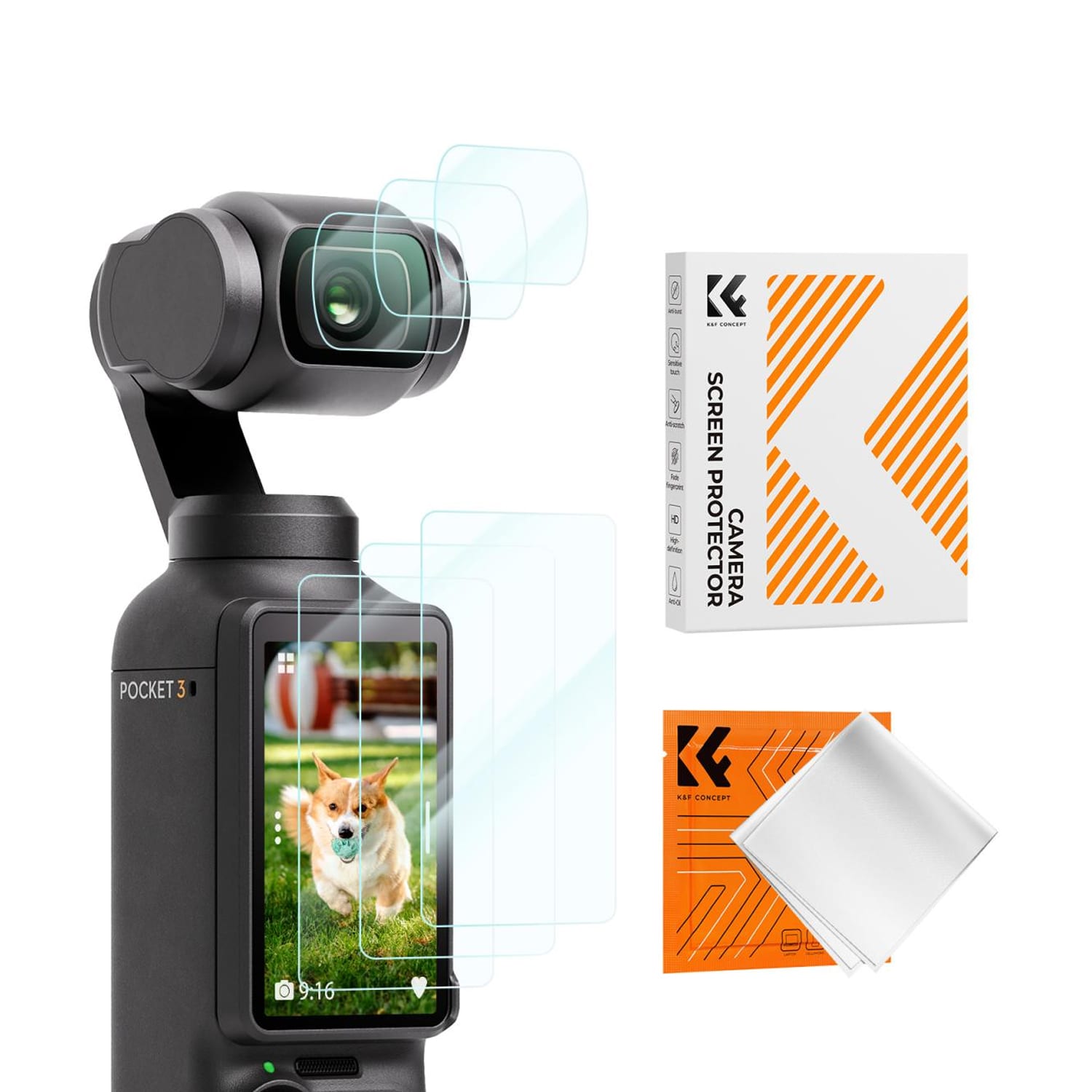 K&F Concept (SKU.2231) Screen Protector for DJI Osmo Pocket 3 1