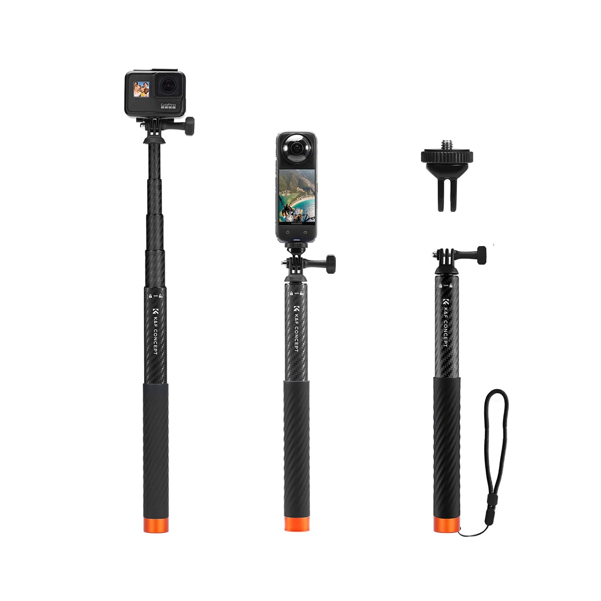 K&F Concept (KF09.140) Carbon Fiber Extension Rod Selfie Stick 1